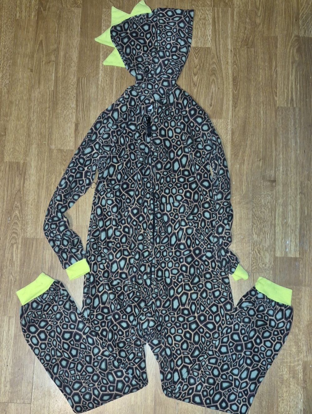 Reptile Dino Lizard Pajama Onesie With Hood Size XL